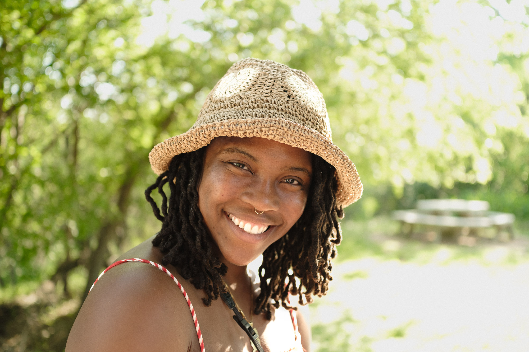 Close up portrait showing natural skin tones photographed using Viltrox 25mm f1.7 Air lens on Fuji X-T30
