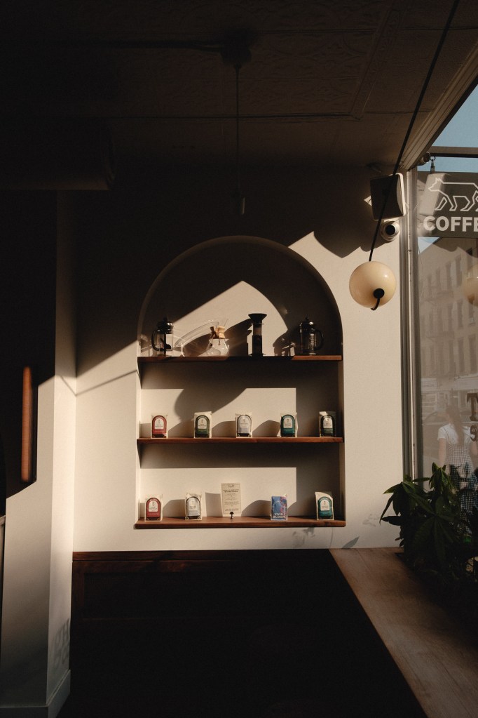 Hungry Ghost Coffee interior photographed with natural window light using Fuji X-E2 and Fuji XF 18-55mm lens.