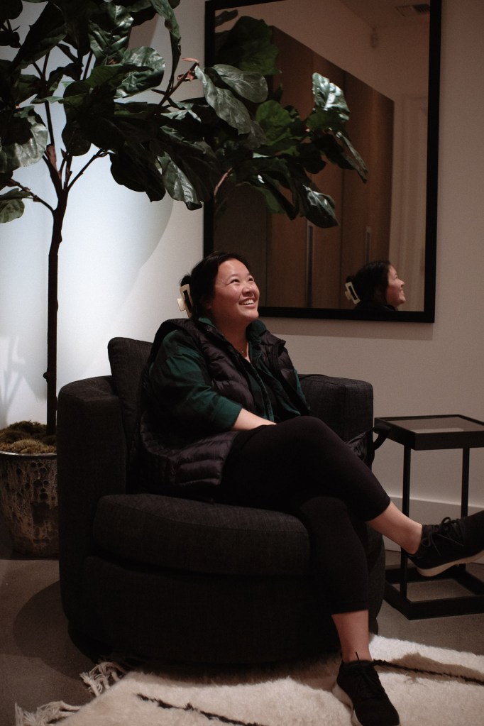 Natural indoor light portrait showing depth of field from Meike 25mm f1.8.