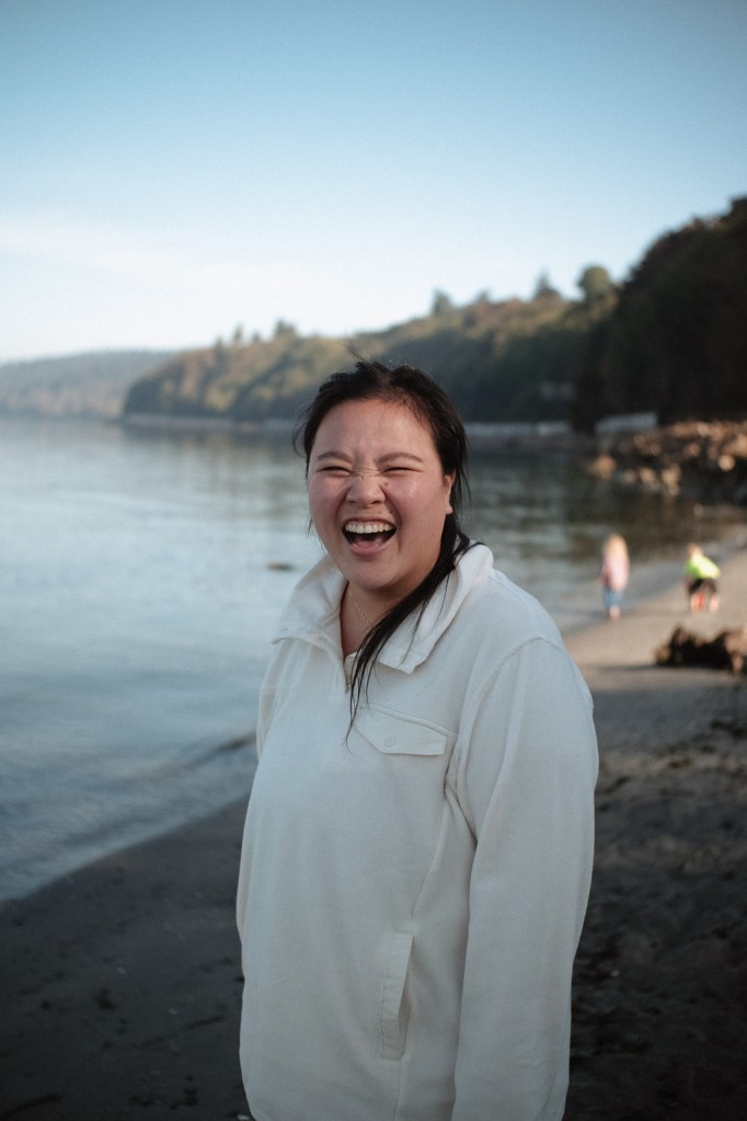 Natural light portrait in park setting using Fuji X-E2 sample images setup.