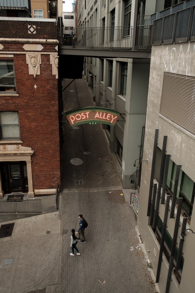 Post Alley walkway with natural light and depth captured on Fuji X-T30