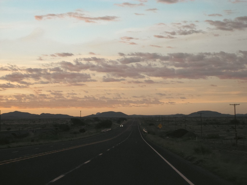 Golden sunset over West Texas landscape captured using Canon PowerShot SD600.