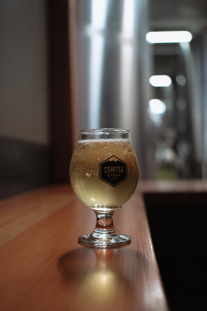 Seattle Cider Company drink photographed with the Meike 25mm f1.8 lens and Fujifilm X-E2.